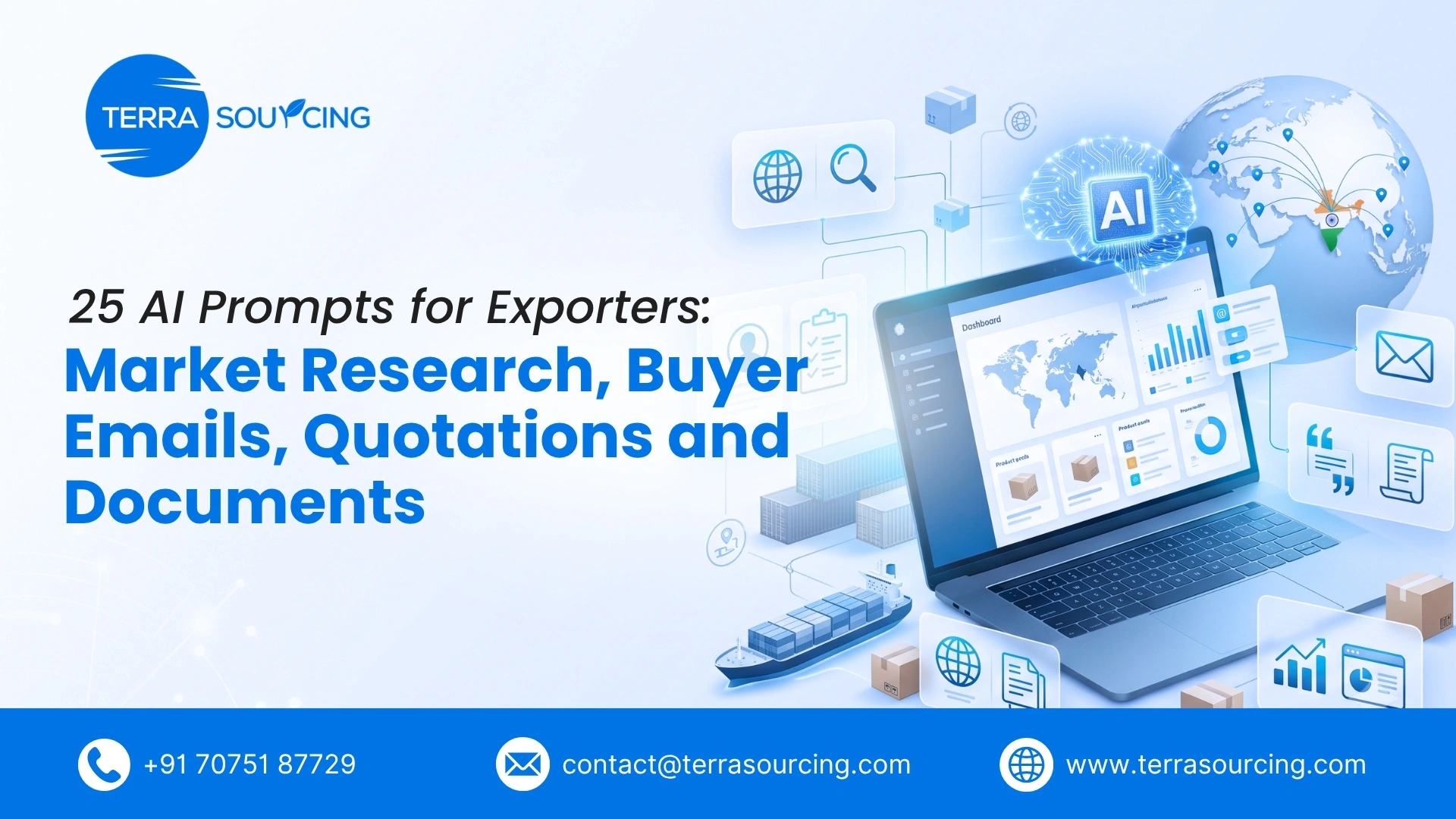 25 AI Prompts for Exporters: Market Research, Buyer Emails, Quotations and Documents