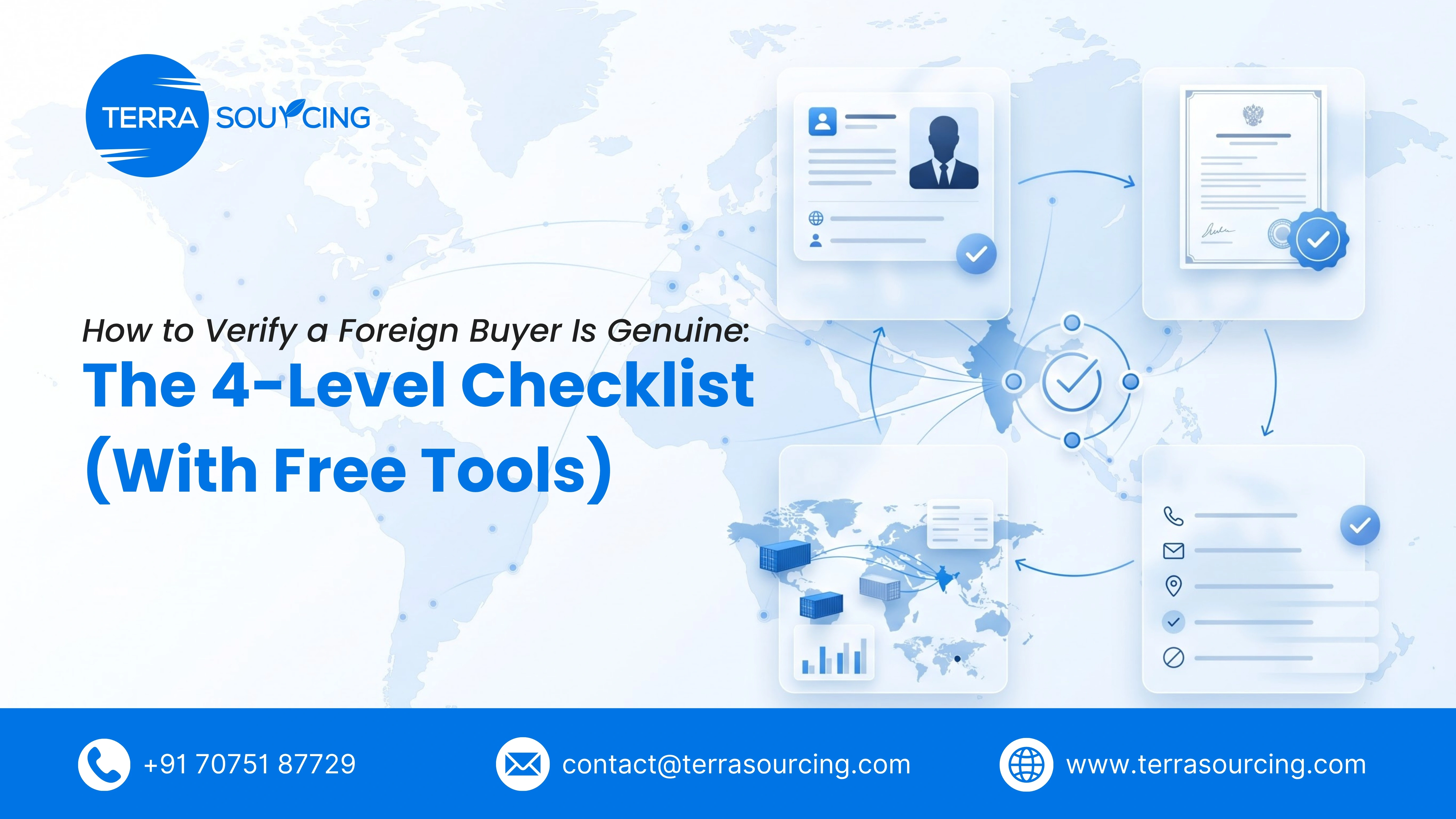 How to Verify a Foreign Buyer Is Genuine: The 4-Level Checklist (With Free Tools)